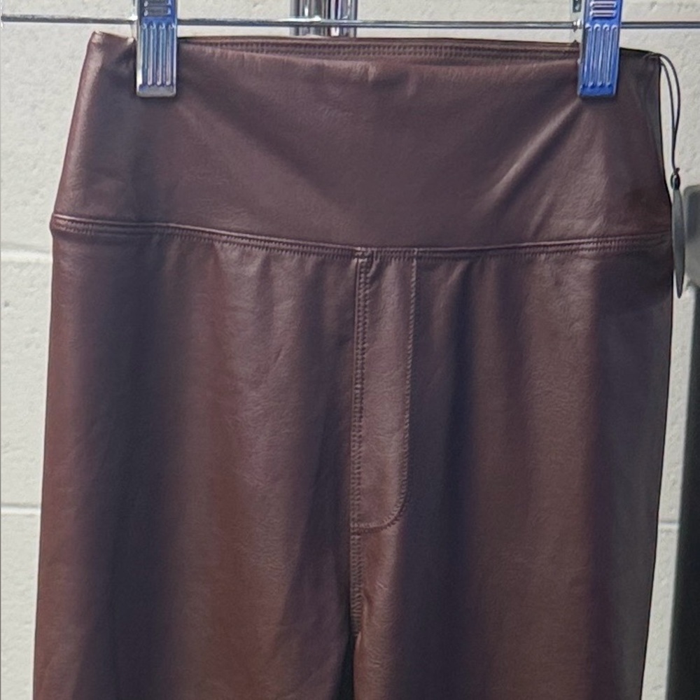 Aerie Offline Faux Leather Brown Leggings - Picture 2 of 6